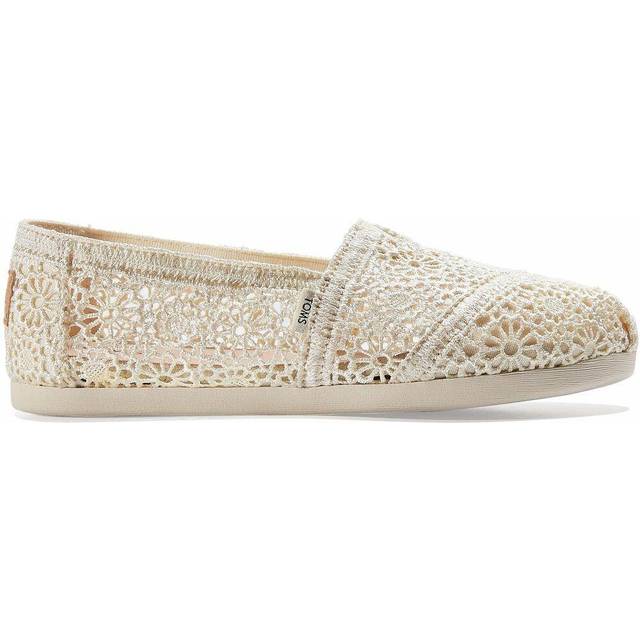 Women's TOMS ALPARGATA Womens Crochet Espadrille Natural - Cream - Size: 4.5