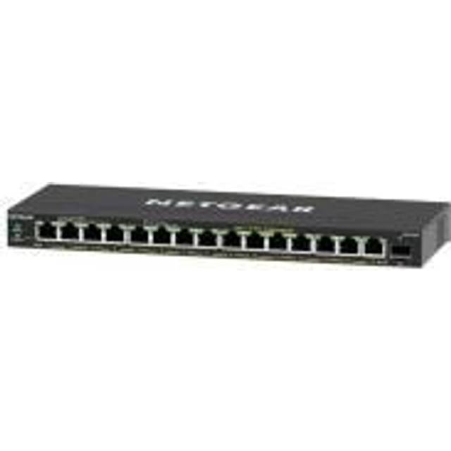 NETGEAR GS316EP-switch med 16 portar Gigabit Ethernet LAN PoE-switch Plus (med 15 x PoE+ 180 W & 1st SFP, hanterad nätverksswitch med IGMP Snooping, QoS, VLAN, fläktlös)