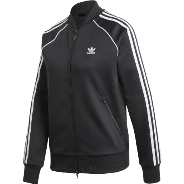 adidas adicolor classics SST Damen Jacke nachhaltige Sport-Jacke mit Stehkragen Fitness-Jacke GD2374 Schwarz