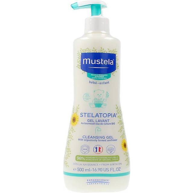 Mustela Bébé Stelatopia Rengörings tvättgel för barn och bebisar för torr och atopisk hud 500 ml