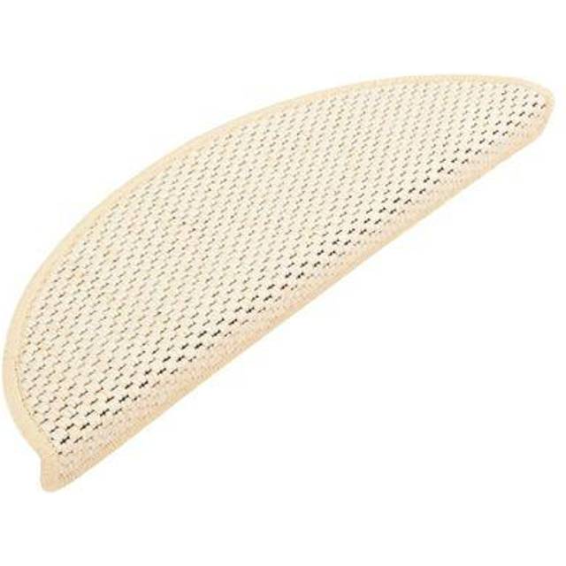 vidaXL Stair Mats Self-adhesive Sisal-Look 15 pcs 56x17x3 cm Berber - Cream