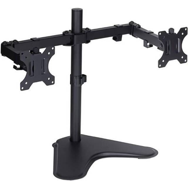 Properav Dual Swing Arm 19''-32'' Pc Desk Monitor Mount With Free Standing Base - Black, Black