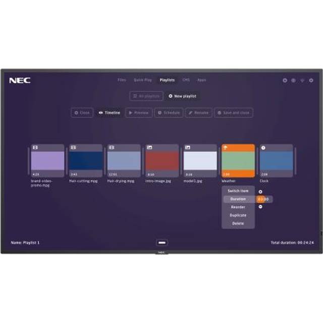 NEC MultiSync M651-MPi4 - 65" Diagonal klass M Series LED-bakgrundsbelyst LCD-skärm - digital skyltning - 4K UHD (2160p) 3840 x 2160 - HDR - direktupplyst LED - svart, pantone 426M