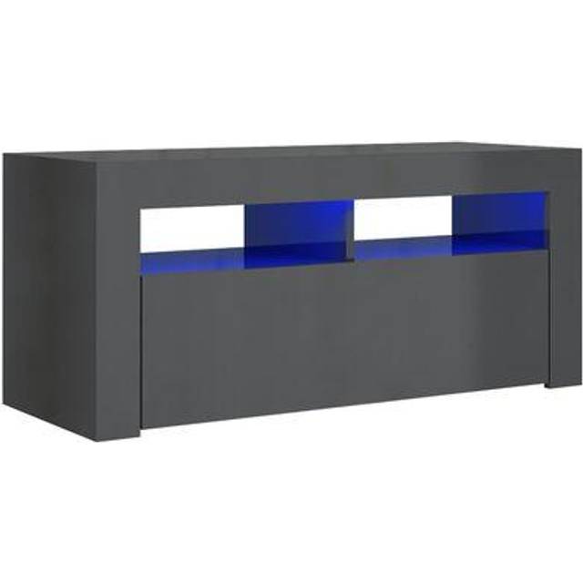 vidaXL TV Cabinet with LED Lights Black 90x35x40 cm