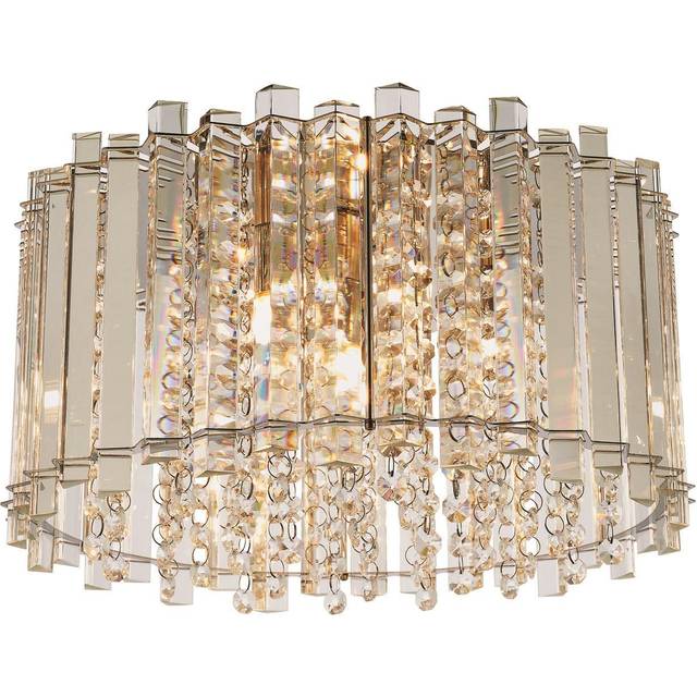 Hanna 4 Light Flush Ceiling Light - Chrome/Crystal