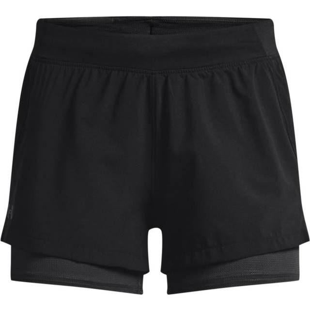 Under Armour Iso-Chill 2-in-1 Running and Fitness Shorts Women bottoms Black 1361582-001 M
