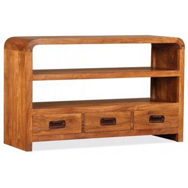 Tv-bänk massivt akaciaträ 90x30x55 cm
