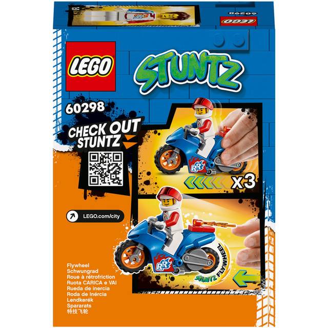 LEGO 60298 City Stuntz Stuntcykel med raket, Byggsats med Leksaksmotorcykel för Barn 5+ år
