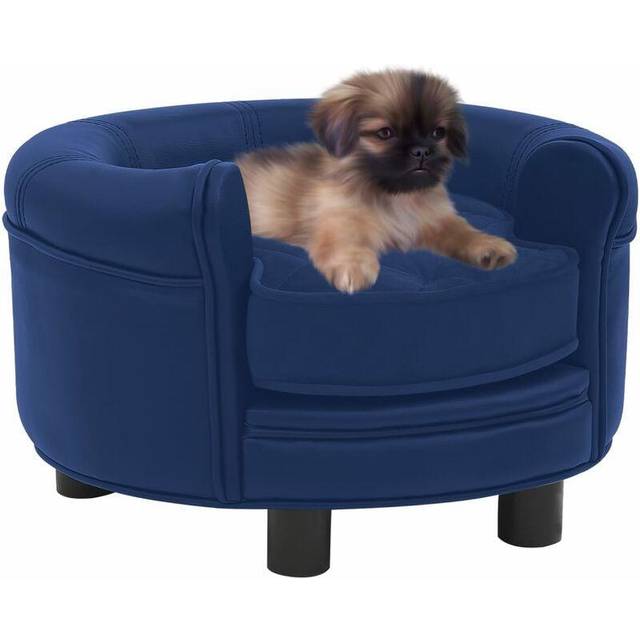 hundesofa 48x48x32 cm plys og kunstlæder brun