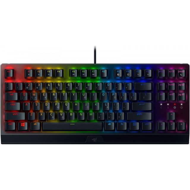 Razer BlackWidow V3 Tenkeyless (Green Switch) – mekaniskt speltangentbord utan numeriskt tangentbord (klickande mekaniska brytare, kompakt, fullt programmerbara knappar) QWERTZ DE-layout | svart