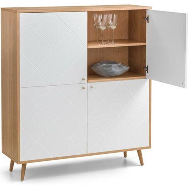 Julian Bowen Moritz White and Oak 4 Door Storage Unit