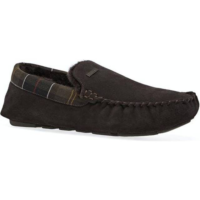 BARBOUR Mens Monty Suede Moccasin Slippers In Brown Mens Shoe Size: 7, Colour: Brown Suede