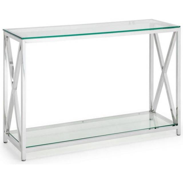 Julian Bowen Miami Silver Console Table - 40 x 120 x 75cm