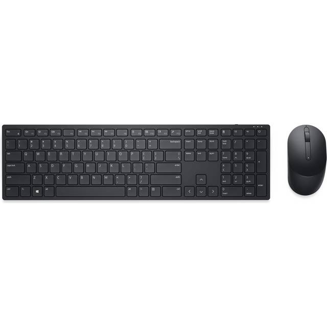 Dell Pro KM5221W - Sats med tangentbord och mus - trådlös - 2.4 GHz - QWERTY - hela norden - svart - för Latitude 3320, 3520, 7320 Detachable, Vostro 15 3515, XPS 17 9710