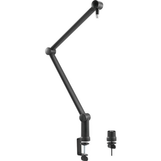 LogiLink AA0127 – Professionell mikrofonarm med vikbar saxarm för spel streaming/podcasts/sändning etc, 360° vridbar och flexibel vinkeljustering, svart