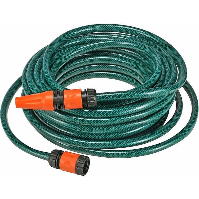 HI Garden Hose 20m Green Adjustable Nozzle Water Stop Watering Irrigation Hose