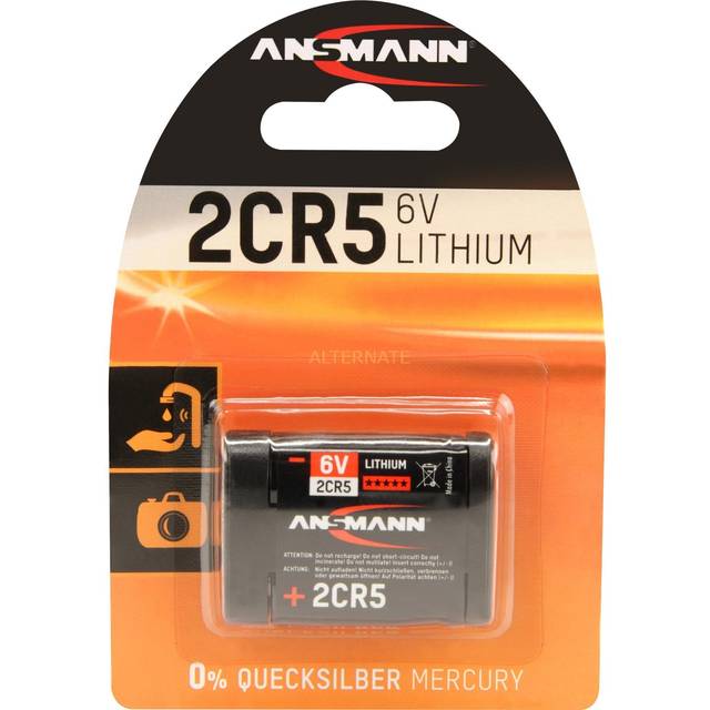ANSMANN Lithium Batterie 2CR5 / 6V Li Fotobatterie mit Langer Haltbarkeit/Unempfindlich gegen Extremtemperaturen/Ideal für Kameras, LED-Taschenlampen, Sensor-Wasserhahn, und vieles mehr