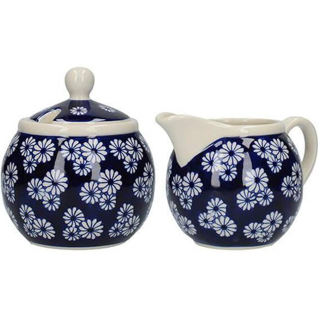 London Pottery Sugar and Creamer Set Small Daisies