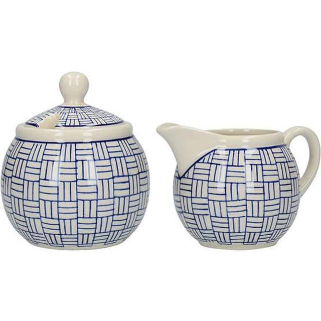 London Pottery Sugar and Creamer Set Lattice