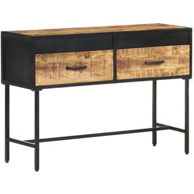 vidaXL Console Table 110x35x75 cm Rough Mango Wood - Brown