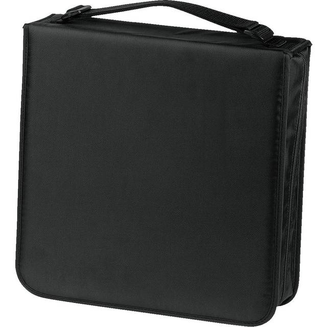 Hama 208 CD / DVD Wallet Storage Carry Case + Handle Nylon Black