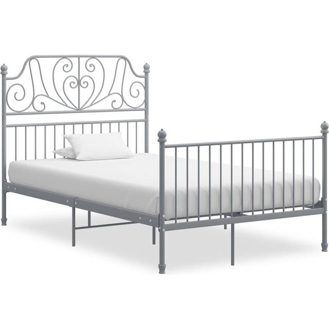 vidaXL Bed Frame without Mattress White Metal 120x200 cm