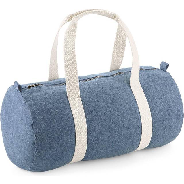 (One Size, Light Denim) Bagbase Denim Barrel Bag