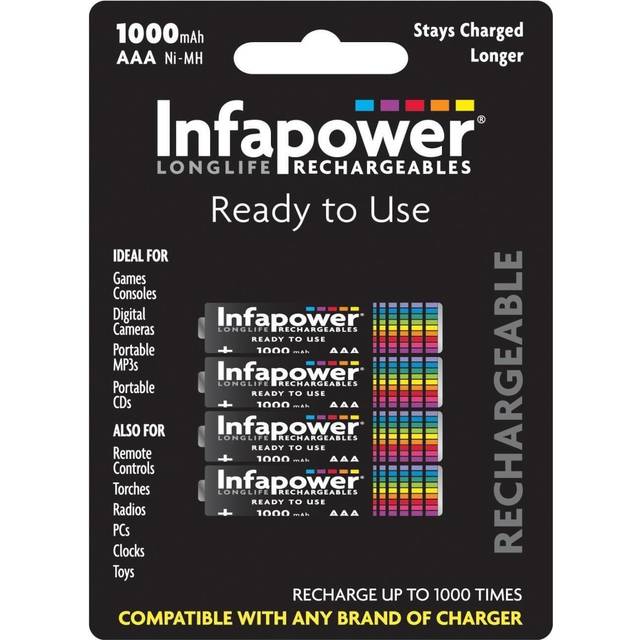 Infapower B002 Rechargeable AAA Ni-MH Batteries 1000mAh