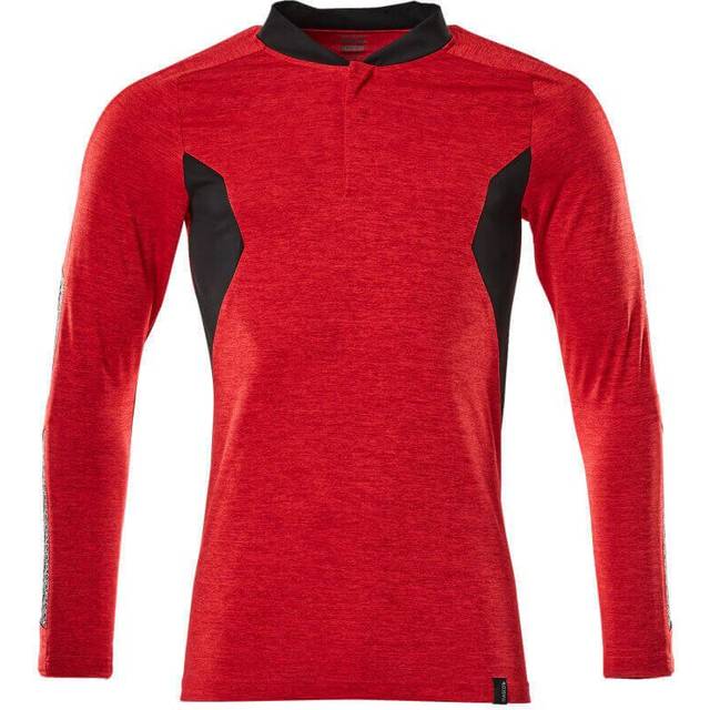 Mascot Accelerate Long Sleeved Polo Shirt - Traffic Red/Flecked/Black