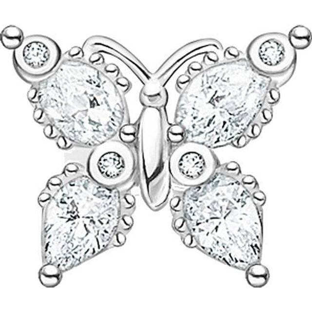 Thomas Sabo Kvinnors enkla örhängen fjäril vita stenar 925 sterlingsilver H2195-051-14, en storlek, sterling silver, zirkon, Eén maat, Sterlingsilver, Kubisk zirkonia