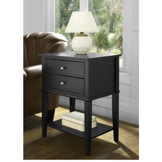 Dorel Franklin 2 Drawer Accent Table-Black