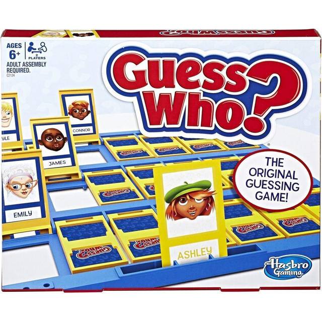 Hasbro C2124 Guess Who Classic – The ursprungliga guessing Game – 2 spelare – brädspel & barnleksaker – ålder 6+, gul, röd, blå