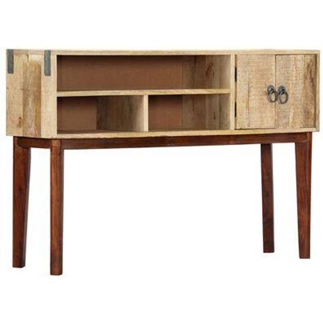 vidaXL Console Table 115x30x76 cm Solid Rough Mango Wood - Brown