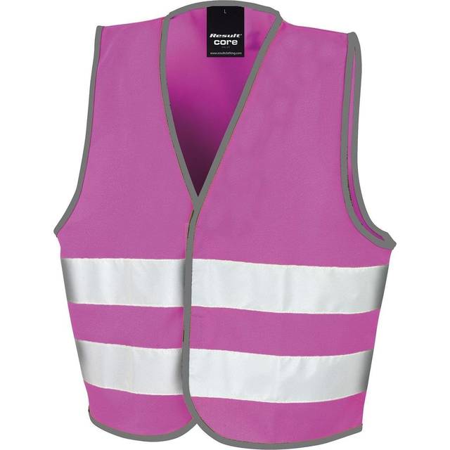 (10-12, Pink) Result Core Kids Unisex Hi-Vis Safety Vest