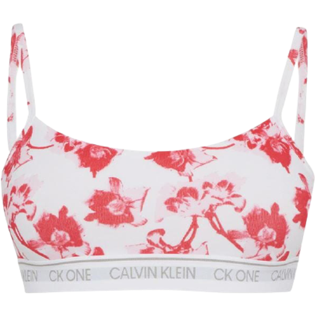 Calvin Klein Lilium Print Strawberry Shake String Bralette - Ck One - S