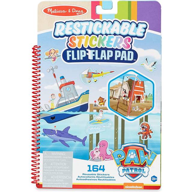 PAW Patrol Restickable Stickers Flip Flap Pad Spiral Book - Adventure Bay