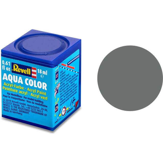 Revell Aqua Color Acrylic Paint. No. 47 Mouse Grey Matt - 18ml Model Paints -  revell 18ml acrylic model aqua paints mouse color choose colours rva01