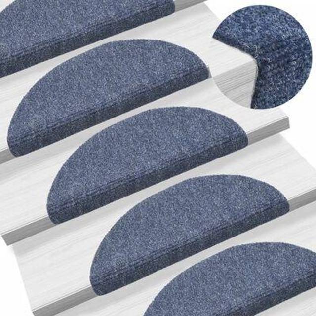 vidaXL Self-adhesive Stair Mats 10 pcs Blue 56x17x3 cm Needle Punch