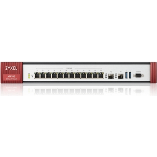 Zyxel ATP 12 Gigabit user-definable ports, 2*SFP, 2* USB with 1 Yr Bundle