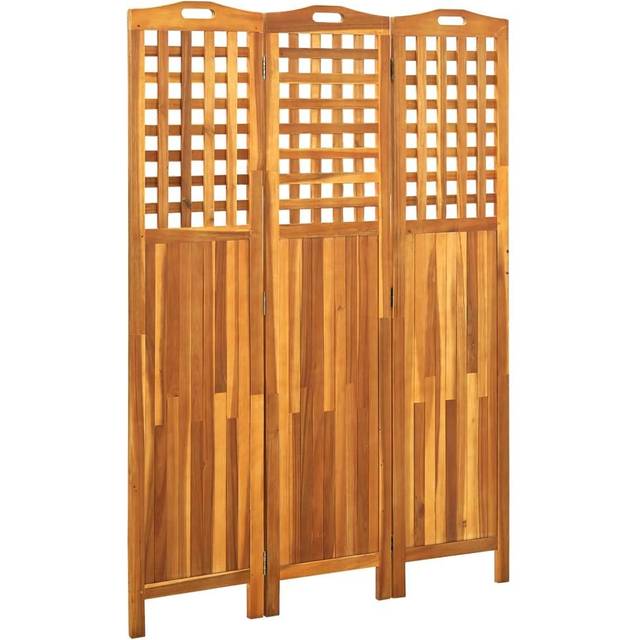 Rumsavdelare 3 paneler 121x2x170 cm massivt akaciaträ