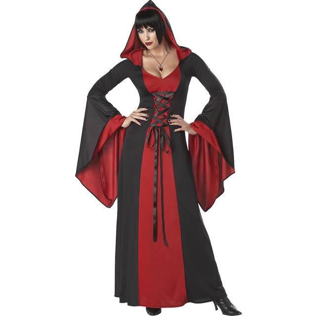Deluxe Hooded Robe Costume For Women | Women's Costumes - Black&#47;Red (XL)