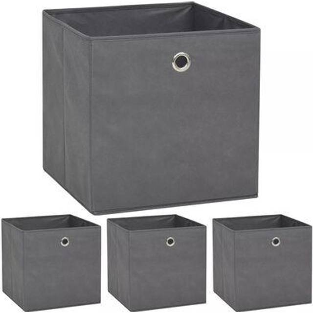 vidaXL Storage Boxes 4 pcs Non-woven Fabric 32x32x32 cm Grey