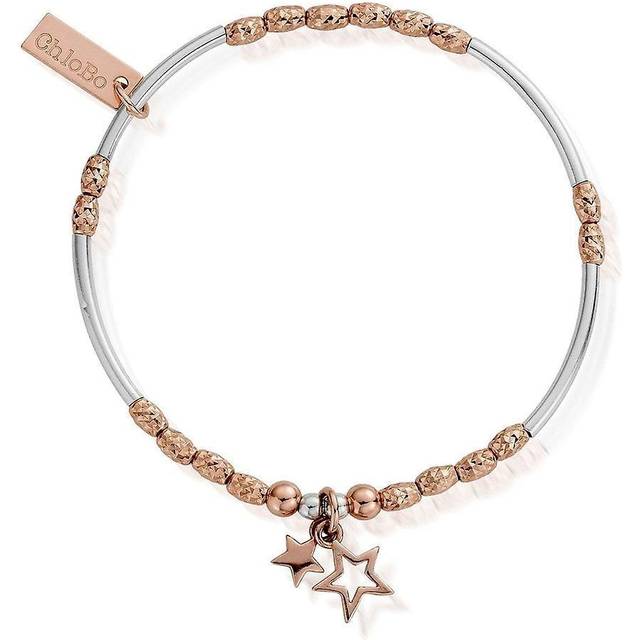 ChloBo Inner Spirit Two Tone Double Star Bracelet MBMNSR739 - Two Colour