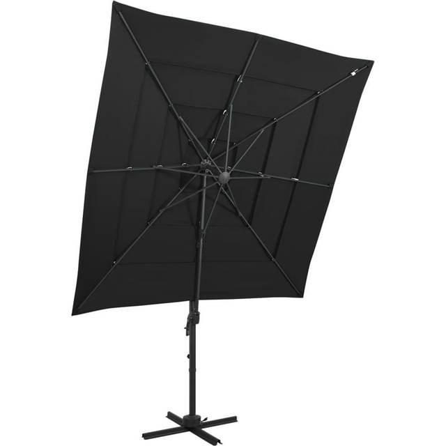 Trädgårdsparasoll 4-nivåer aluminiumstång terrakotta 250x250 cm