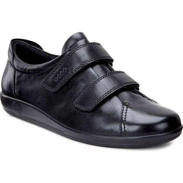 Ecco Ecco Soft 2.0 Full Grain Leather Women's Velcro Shoes - Black - UK 7.5
