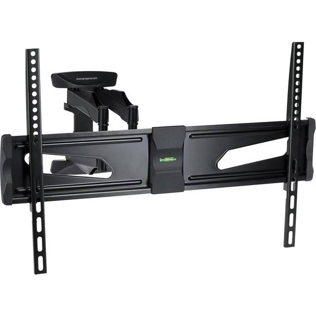ProperAV Extra Dual Monitor Stand Riser with Adjustable Length & Angle - Black