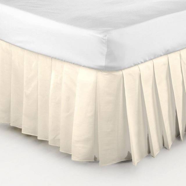(Single, Cream) Belledorm Easy Fit Knife Pleated Platform Valance
