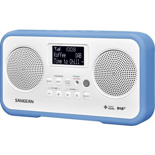 Sangean DPR 77 Radio, Vit, Blå, En Storlek