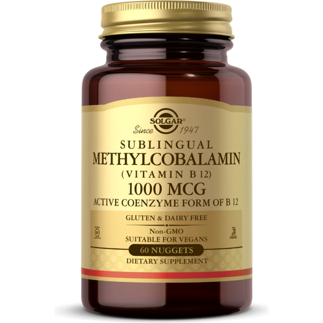 Solgar - Sublingual Methylocobalamin (Vitamin B12), 1000 Mcg - 60 Tabl.