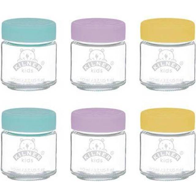 6 Kids container food storage jars - Clear